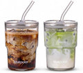 BLUEPOLAR 13oz/400ml Glass Water Tumbler with Straw and Lid Sealed