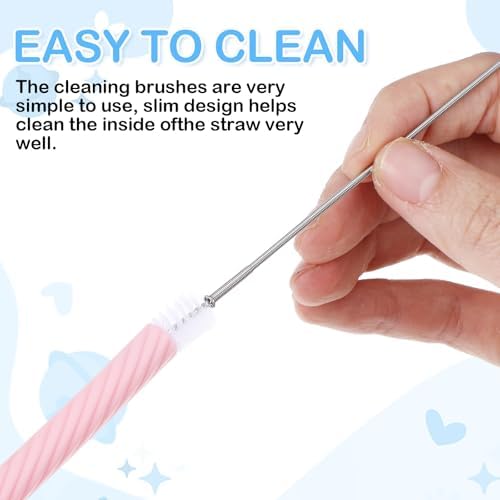 Ymapinc 4 Sets Portable Straw with Case, Reusable Silicone Straws
