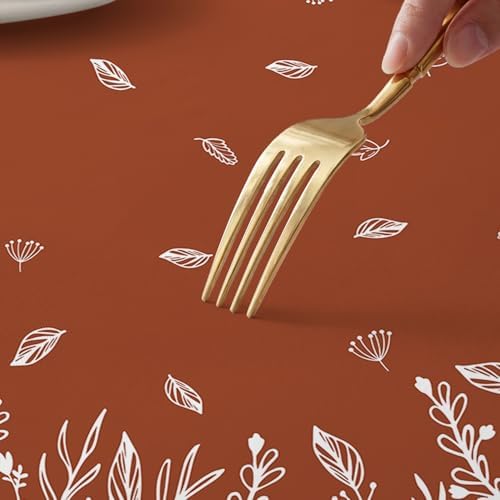Horaldaily Fall Fitted Tablecloth for 64x44 Inch Oval,Wild Flowers