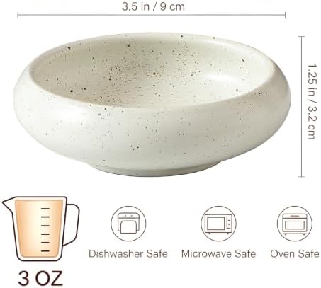 Ceramic Dipping Bowls Set of 6, 3 oz Sauce cups Bowls with Speckled