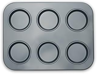 Fox Run Large Muffin Top Pan, 6 Cup Nonstick Muffin Top Baking Tin