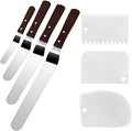 4 Pack Offset Spatula Set for Cake Decorating, Icing and Frosting