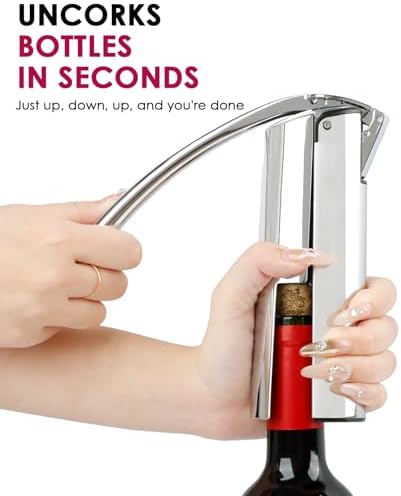 KAYCROWN Wine Opener, Stainless Steel Vertical Lever Corkscrew with
