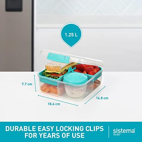 Sistema To Go Collection Bento Box Cube Plastic Lunch and Food Storage