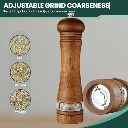 Wooden Salt and Pepper Grinder Set, 2-Piece