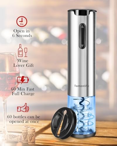 Electric Wine Opener Tomentific, Rechargeable Automatic Wine Corkscrew