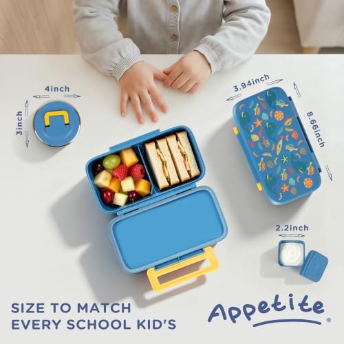 Bento Lunch Box for Kids With 8oz Food Thermo,BPA-Free for School