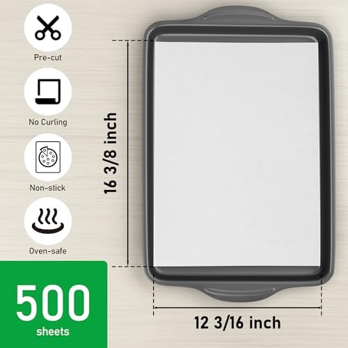 EcoDispose 500 Pcs Non-Stick Parchment Paper Baking Sheets
