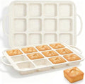 Mini Individual Square Brownie Pan with Dividers, Cream