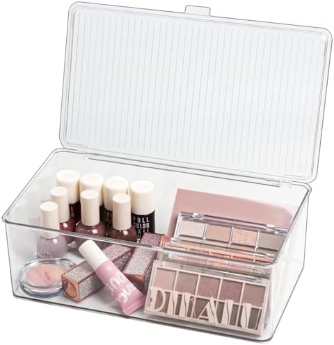 ZEXALOR Clear Plastic Storage Bin with Lid