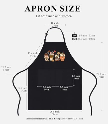 TSIIUO Fall Coffee Kitchen Apron Thanksgiving Gift Women Mens Pumpkin