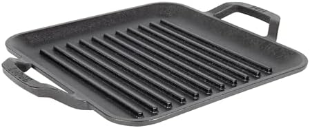 Lodge Chef Collection 11 Inch Pre-Seasoned Cast Iron Square Grill Pan
