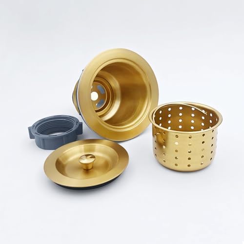 GZILA 3-1/2-Inch Kitchen Sink Drain Strainer, Brushed Gold
