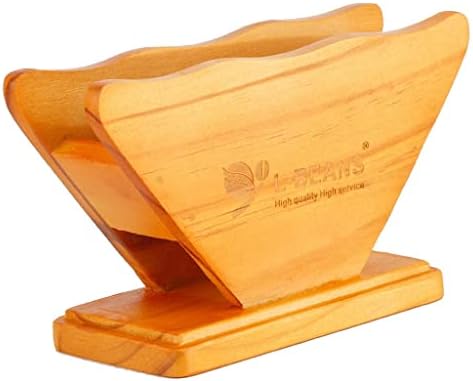 Bamboo Coffee Filter Holder Rack | Standing Fan Shape Paper Dispenser