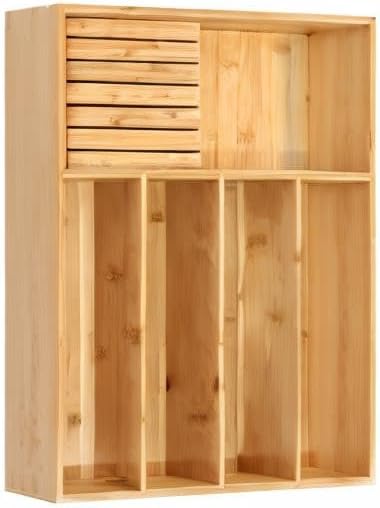 VaeFae Bamboo Silverware Organizer, Utensil Holder - Image 8