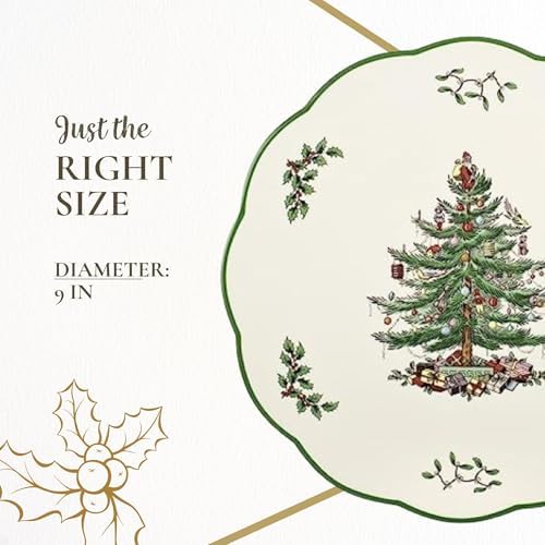 Spode Christmas Tree Round Trivet - 9" Heat Resistant Trivet for Hot