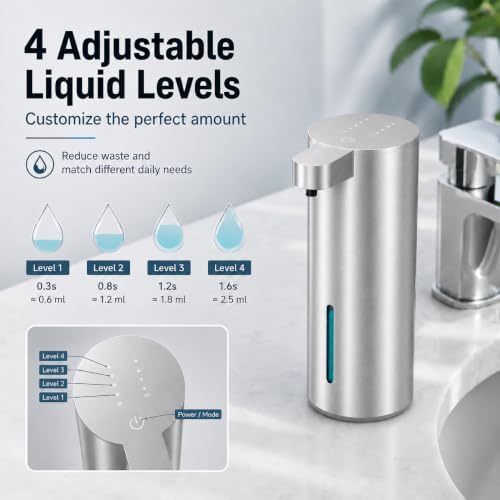 XINKORA Stainless Steel Automatic Soap Dispenser for Dish & Hand Soap