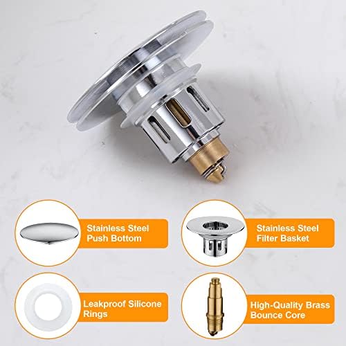 Universal Pop-Up Bathroom Sink Stopper - for 1.1~1.5 Inch Wash Basin