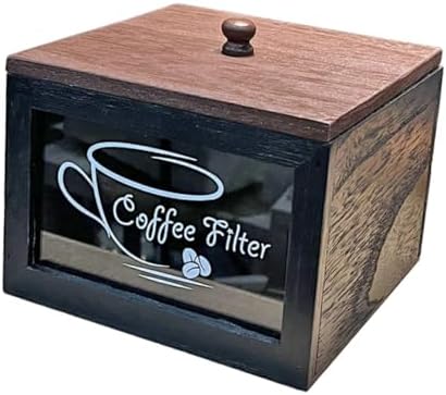 Coffee Filter Holder Container Countertop Dispenser Square Farmhouse