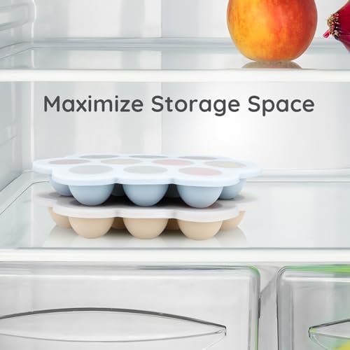 PandaEar 2 Pack Baby Food Freezer Tray with Lids, Silicone Baby Food
