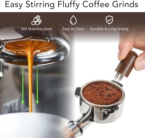 Luocute 51mm Stainless Steel Coffee Tamper Set with Latte Art Pen