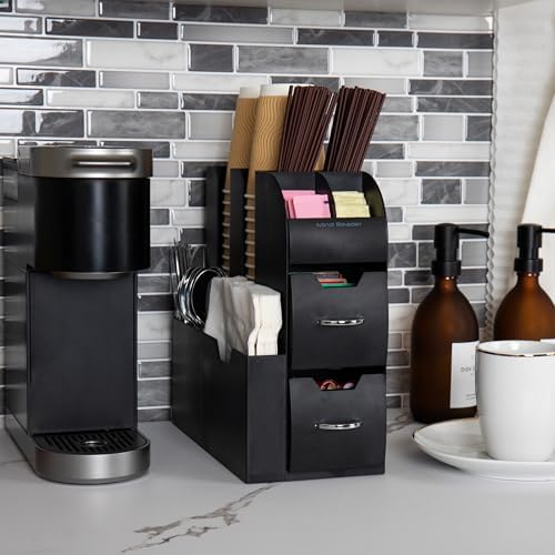 Mind Reader Cup and Condiment Station, Countertop Organizer, Coffee