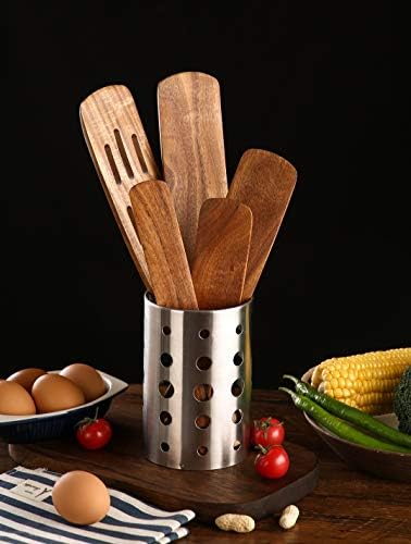 6 Pcs Natural Teak Wooden Spurtle Set