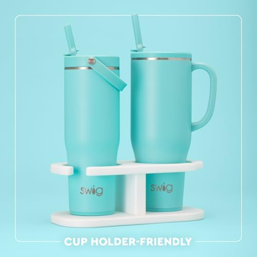Swig Life 40oz Leakproof Mega Mug with Handle & Straw, Hydrangeas