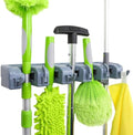 Amazon Basics Wall-Mount Broom and Mop Holder, 2.36 x 16.9 x 3.35 in