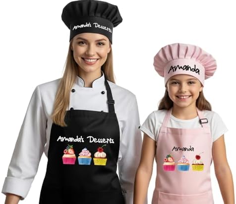 7th Hill Personalized Kids Apron For Cooking, Mommy and Me Aprons with