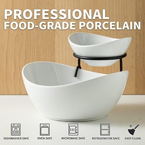 YHOSSEUN Chip and Dip Serving Set, Tiered Serving Bowl Chip Bowls for