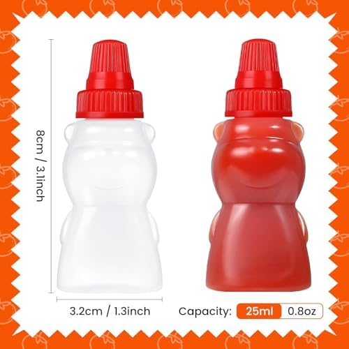4 Pcs Mini Condiment Squeeze Bottles for Lunch Accessories, Mini