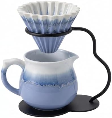 Pour Over Coffee Maker Set, 13.5oz Ceramic Coffee server Purple