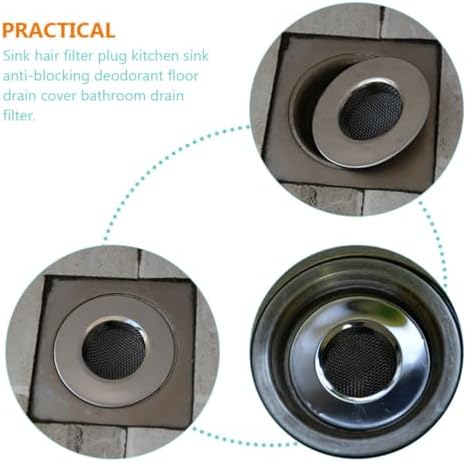 3pcs Stainless Steel Sink Strainer Filter Cover for Kitchen Bathroom