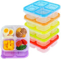 Finorder 6 Pack 4-Compartment Food Containers, Lunchable Snack