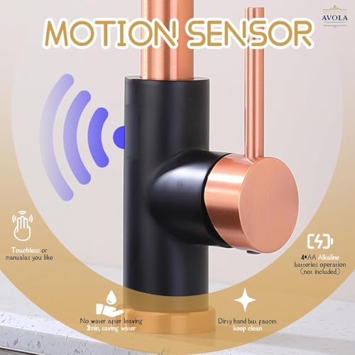 Avola Copper Pull-Out Kitchen Faucet, Rose Gold