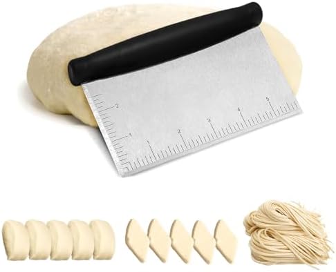 Dough Scraper with Handle, Stainless Steel Pastry Bench Scraper Cutter