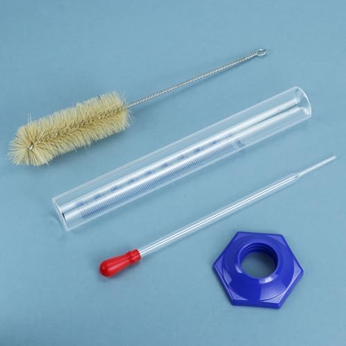 QWORK 100 mL Thick Glass Graduated Cylinder with Bumper Guards &