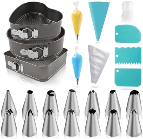 Springform Cake Pans Set 8, 9,10 Inch Heart Pan Round Cake Pan Square