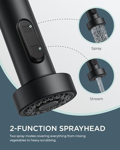 FORIOUS Black Touchless High Arc Kitchen Faucet