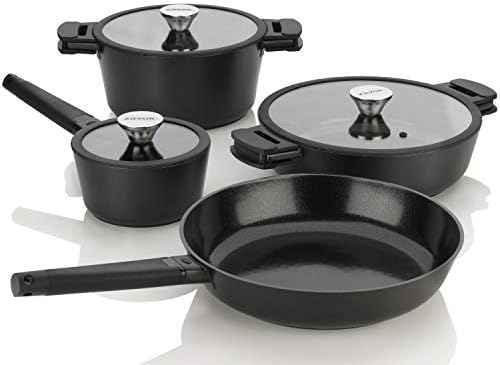 Zavor Noir 7 Piece Cookware Set - Premium Cast Aluminum with