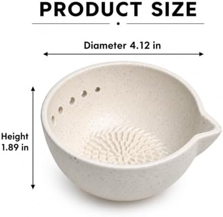 Marble Veins Multi‐Purpose Ceramic Prep Bowl with Herb Stripper Hole