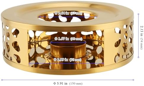 2 PCS Metal Teapot Warmer Base, Stainless Steel Teapot Warmer with