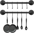 OROPY 21'' Pot Rack Wall Mounted, Iron Pipe Hanging Rack, 10 S Hooks, 2Pack