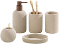 Bathroom Accessories Set, 5 PCS, Beige