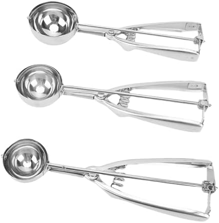 Jiawu Cookie Scoop Set, 304 Stainless Steel 3 Piece Efficient Digging