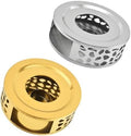 Stainless Steel Teapot Warmer Base Xmas 2 Pcs with Tealight Holder