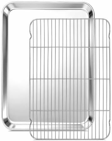 Onader 18x13 Inch Large Half Baking Sheet Pan with Wire Cooling Rack