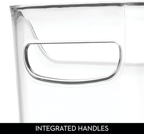 iDesign Divided Fridge Organizer Bin with Handles, Clear