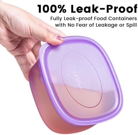 7-Piece Meal Prep Containers — 3.8-Cup Reusable Airtight Plastic Food